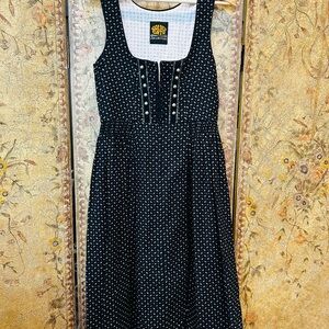 Vintage Golden Gate Collection  Black and White Button & Zip Midi Sundress